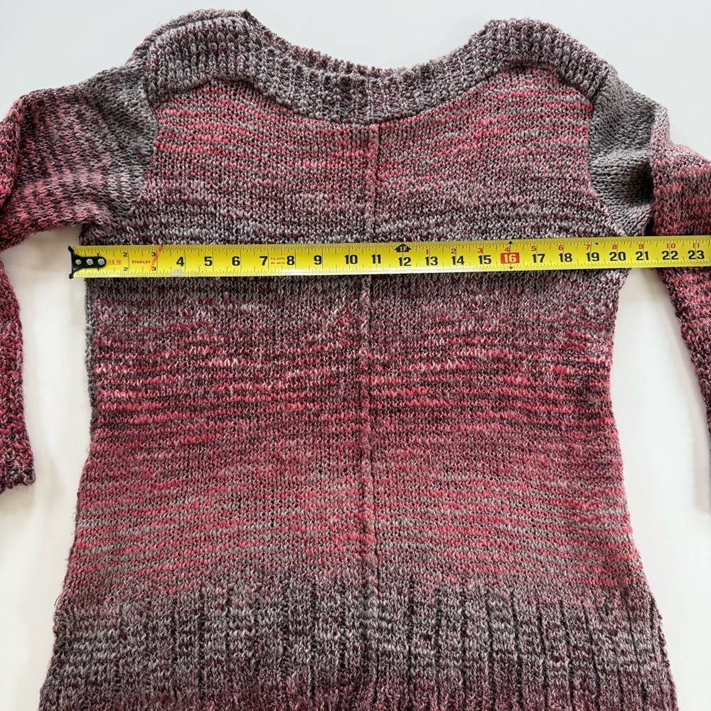 Parkhurst~ Sweater~Women's M~Maroon/Gray Ombré~Boatneck~Longsleeve~High/Low Hem - Picture 4 of 10